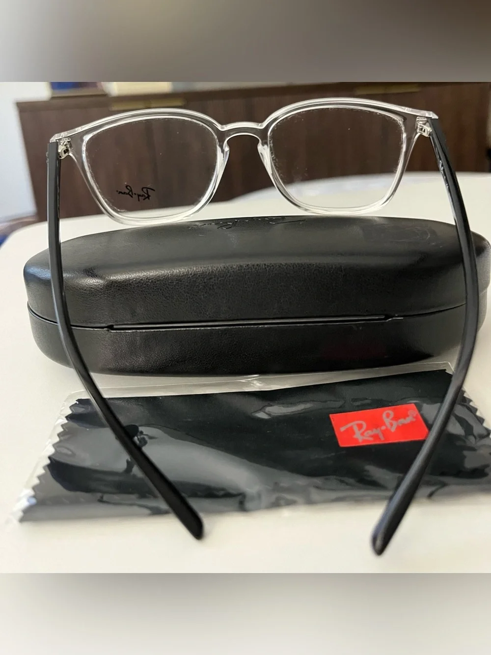 RayBan RB7185 Polarized Eyeglasses with Transparent frame UNISEX